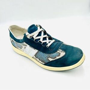 Mephisto shoes Laser Runoff leather sneakers snakeskin print blue women size 11